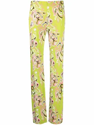 Africana-print straight-leg trousers