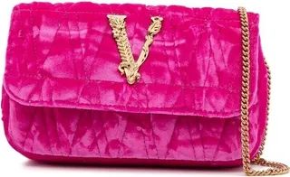 Pink Virtus Quilted Velvet Mini Bag