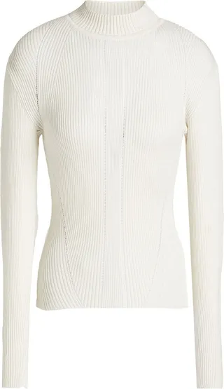 Ribbed cotton-blend turtleneck sweater