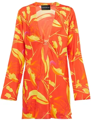 Mini Ring silk and cotton kaftan