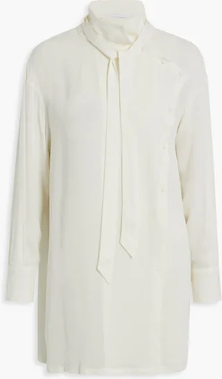 Silk-blend crepe blouse