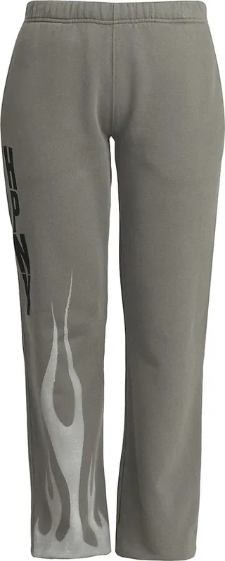Flame-Print Cotton Sweatpants