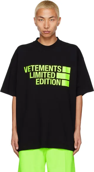 VETEMENTS Black 'Limited Edition' T-Shirt