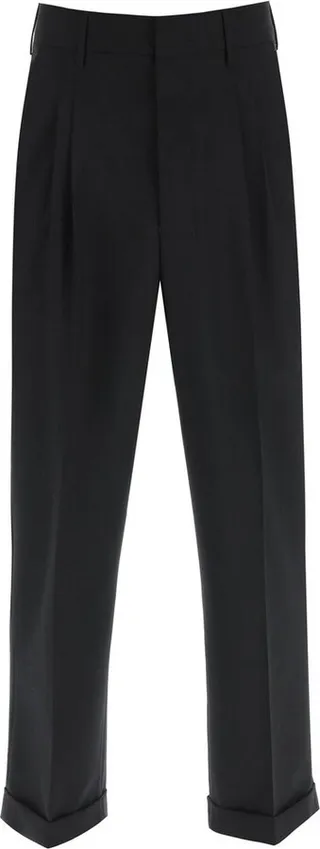 AMI Pleated Cropped Trousers