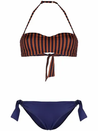 Striped Colour-Block Bikini