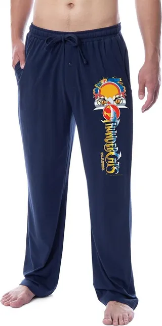 Thundercats Mens' Classic Show Title Logo Character Sleep Pajama Pants (Small) Blue