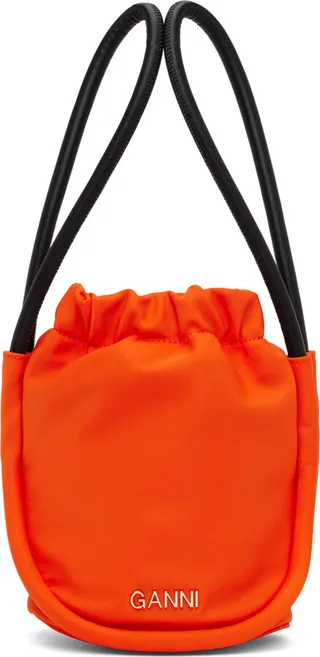 GANNI Orange Mini Knot Bag
