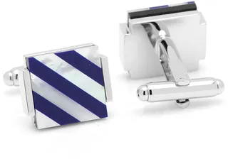 Floating Mother of Pearl Striped Cufflinks