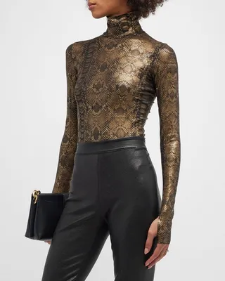 Sparkle Turtleneck Bodysuit