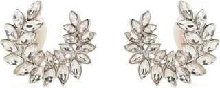 Leaf crystal-embellished earrings