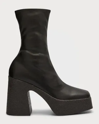 Square-Toe Platform Booties