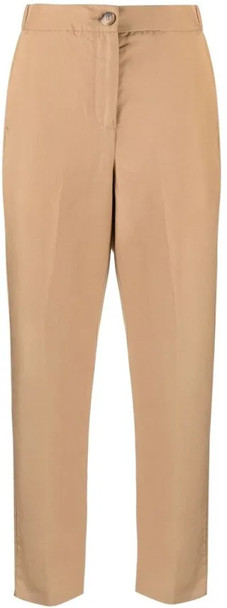 Inset-Pocket Straight Trousers