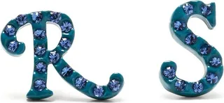 Logo-Lettering Rhinestone Stud Earrings