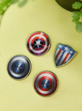 Set Of 4 Marvel Captain America Pin Badges
