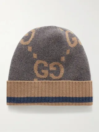Logo-Jacquard Cashmere Beanie