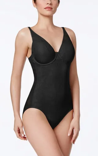 Maidenform Women's Ultra-Light Firm Tummy-Control Sheer Lace Bodysuit M6552