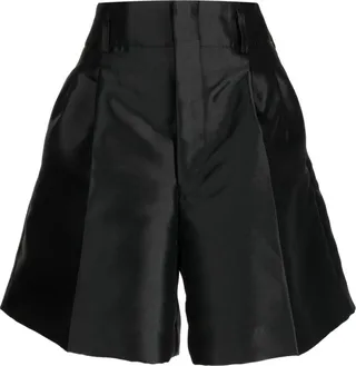 Satin-Finish Pressed-Crease Shorts