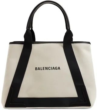 MD Navy Cabas canvas tote bag