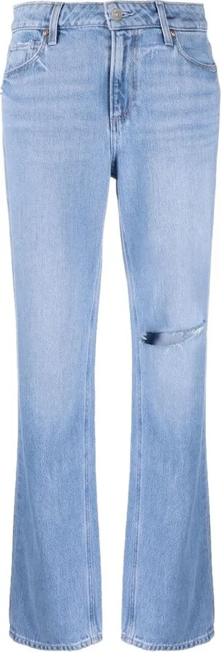 Ripped-Detail Denim Jeans