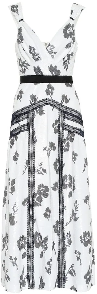 Floral sequined midi dress