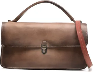 Tuck-Lock Fastening Leather Bag