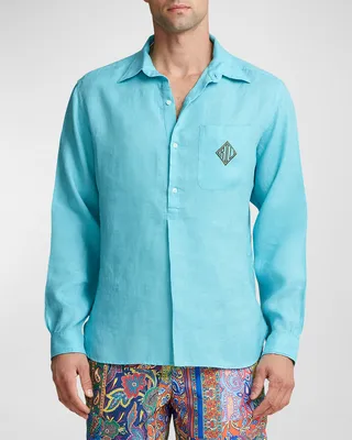 Men's Ryland Linen Monogram Tunic