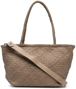 Woven Leather Tote Bag