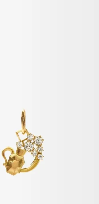 Aquarius Diamond & 18kt Gold Zodiac Charm