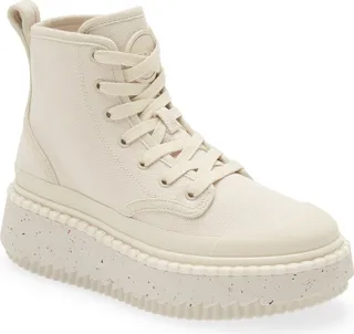 Lilli Lace-Up Canvas Platform Desert Boot