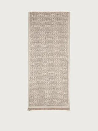 Ferragamo Women Gancini woolen scarf Beige