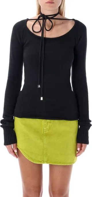 The Attico Tie-Neck Knit Top