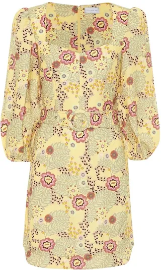 Sahara floral linen-blend minidress