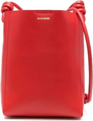 Logo-Lettering Leather Shoulder Bag