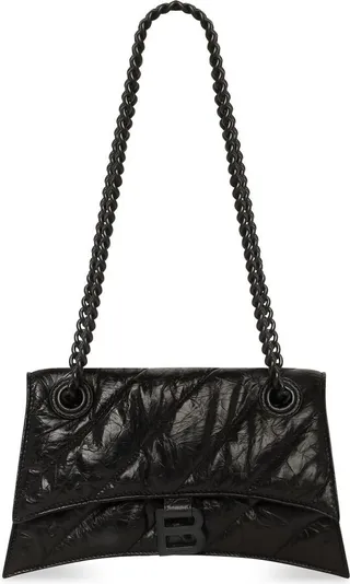 Black Crush Small Leather Shoulder Bag