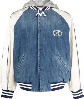 Panelled Hooded Bomber Jacket