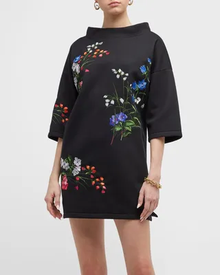 Embroidered Mini Dress