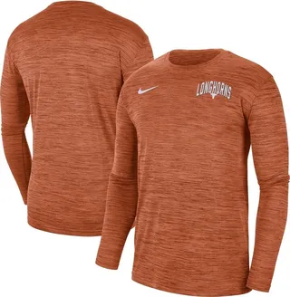 Men's Nike Texas Orange Texas Longhorns Sideline Game Day Velocity Performance Long Sleeve T-shirt