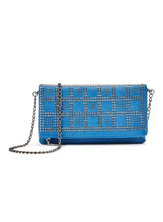 Studded Clutch Blue