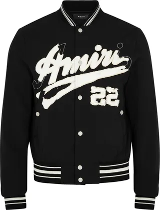 Amiri Logo-appliqué Cotton-blend Bomber Jacket