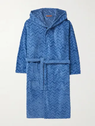 Rex Cotton-Terry Jacquard Hooded Robe