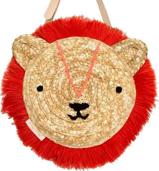 Meri Meri Lion Cross Body Straw Bag (Pack of 1)