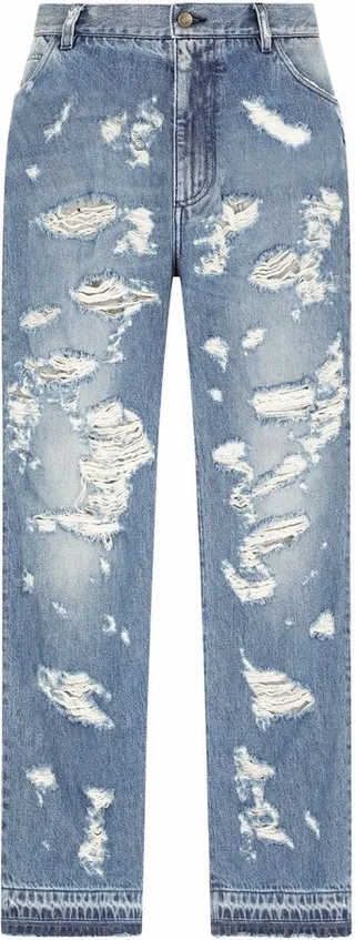 Distressed Loose-Fit Jeans