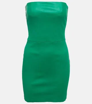 Amina strapless leather minidress