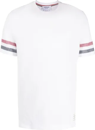 tri-colour striped knit T-shirt