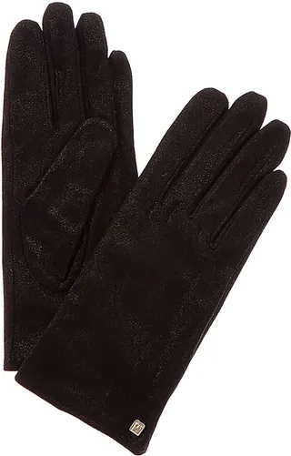 Bruno Magli Cashmere-Lined Metallic Suede Gloves