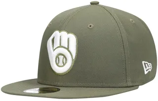 Men's Olive Milwaukee Brewers Logo White 59Fifty Fitted Hat