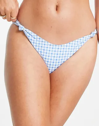 Cotton:On Brazilian bikini bottom in blue gingham