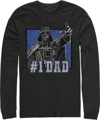 Men's Star Wars Darth Vader Number One Dad Long Sleeve Shirt - Black - Small