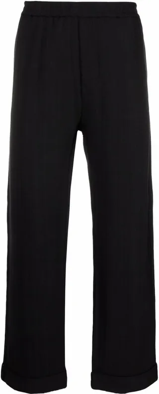 Elasticated Waistband Straight Trousers