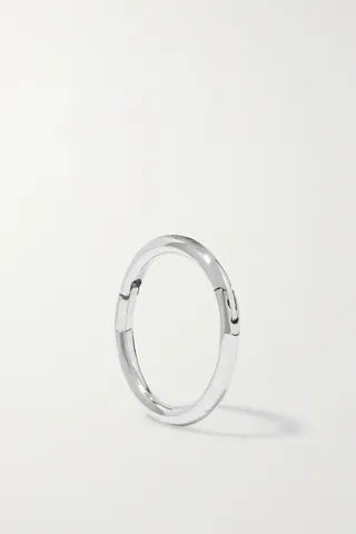 MARIA TASH - 8mm 14-karat White Gold Hoop Earring - One size
